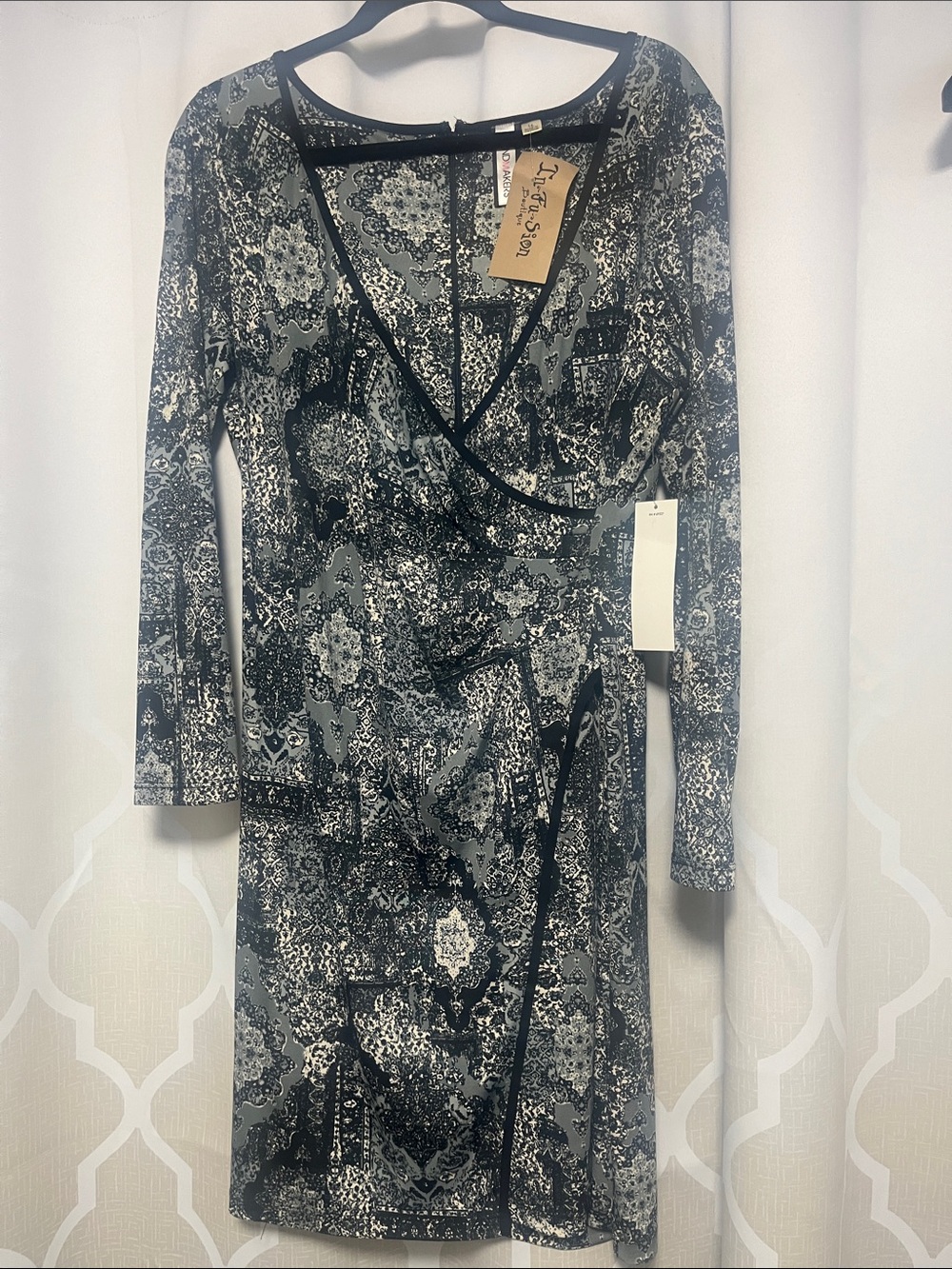 Trend makers boutique Long-Sleeve  Dress in Black and Gray